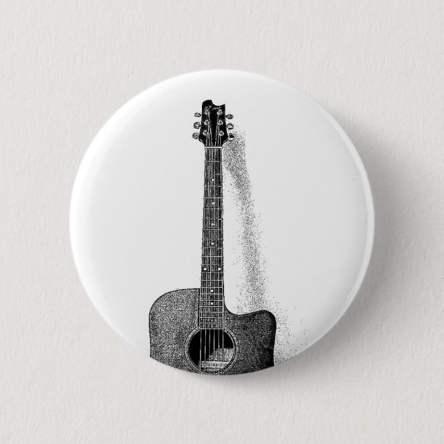 Classic Guitar 6 Cm Round Badge (Front)