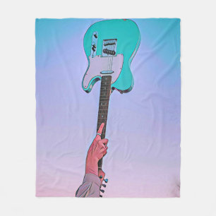 Classic guitar artwork fleece blanket