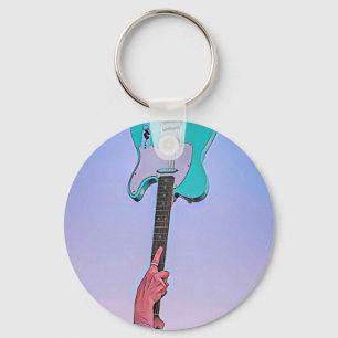 Classic guitar artwork key ring