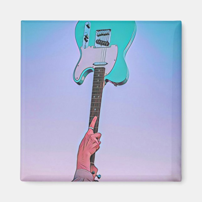 Classic guitar artwork magnet (Front)