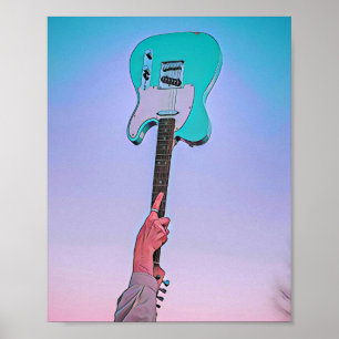 Classic guitar artwork poster