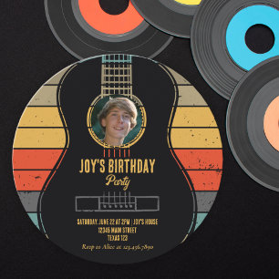 Classic guitar birthday invitation