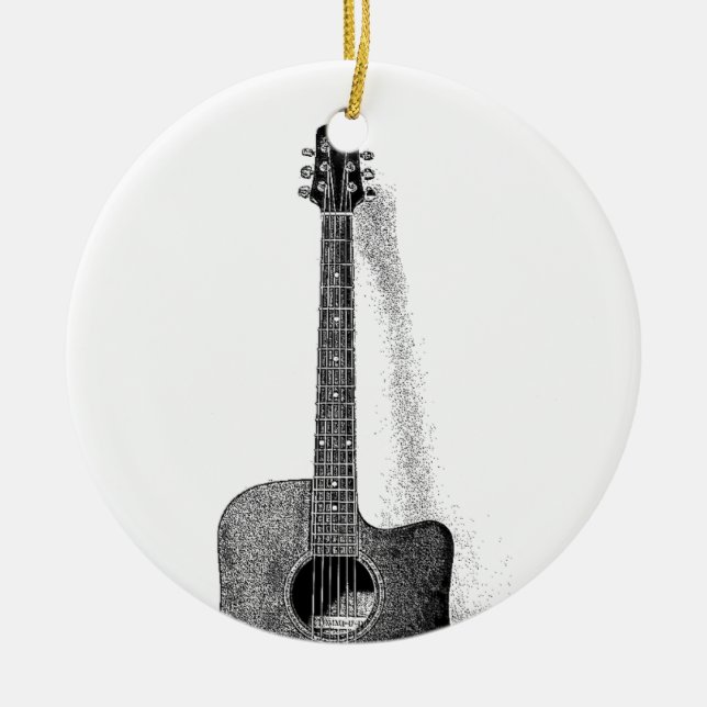 Classic Guitar Ceramic Ornament (Front)