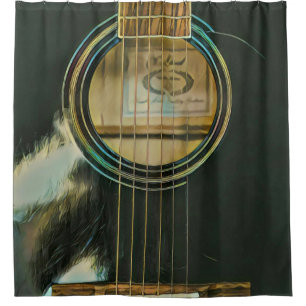 classic guitar gift for dad shower curtain