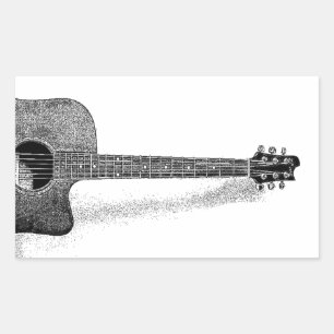 Classic Guitar Rectangular Sticker