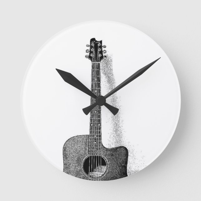 Classic Guitar Round Clock (Front)