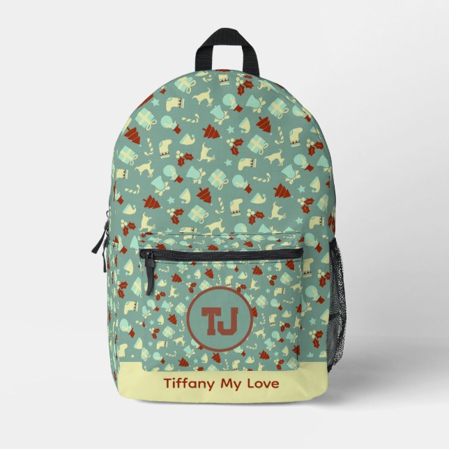Classic Gym Groomsmen Patterned Backpack (Front)
