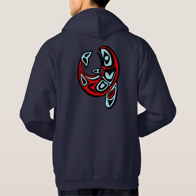 Classic Haida Orca Totem Tattoo Killer Whale Art H Hoodie (Back)