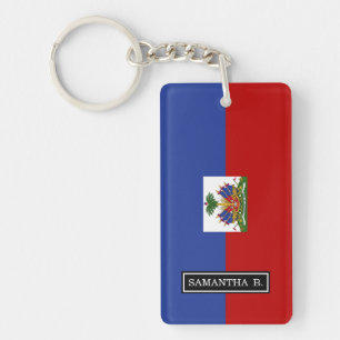 Classic Haitian Flag Key Ring