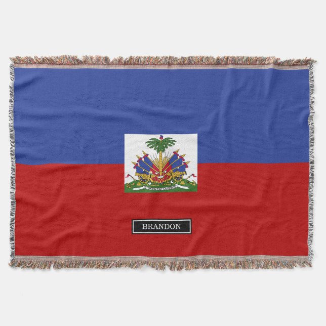 Classic Haitian Flag Throw Blanket (Front)