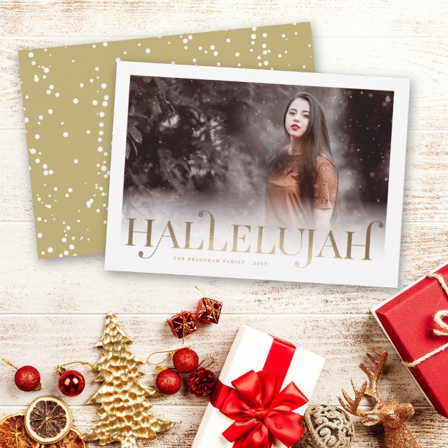 Classic Hallelujah Religious Christmas Photo Card (Creator Uploaded)