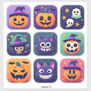Classic Halloween Icons Pumpkin Witch Bat 👻