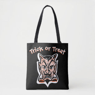 Classic Halloween Red Devil Dark Trick or Treat Tote Bag