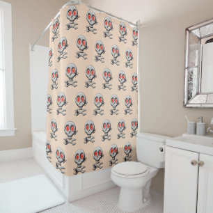 Classic Halloween Scary Skull and Creepy Spiders Shower Curtain