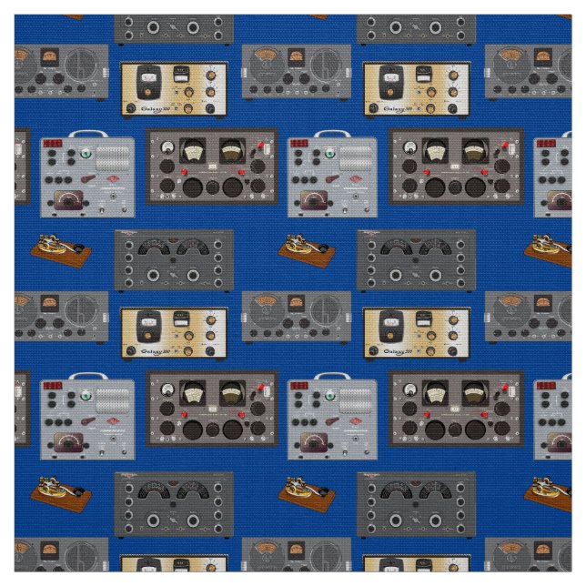 Classic Ham Radios Grid Fabric (Swatch)