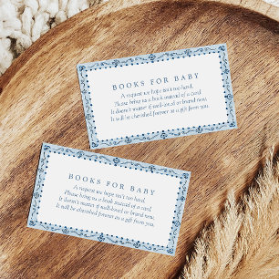Classic Hand Painted Blue Boy Baby Shower Enclosure Card