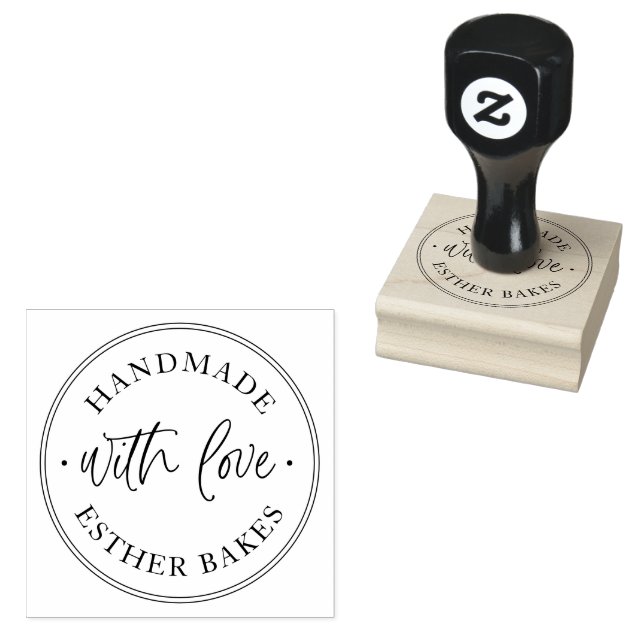 Classic Handmade With Love Rubber Stamp (Stamped)