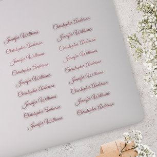 Classic Handwriting 18 Guest Names - Rose Gold