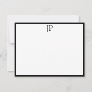 Classic Handwriting Script Text Stylish Monogram Card