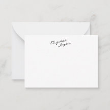 Classic Handwritten Name Monogram Flat Note Cards
