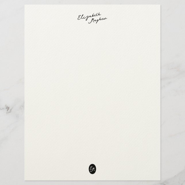Classic Handwritten Name Monogram Letterhead (Front)