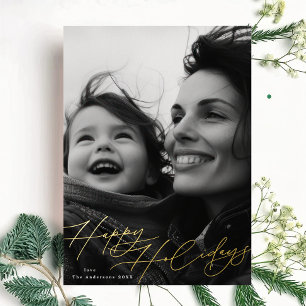 Classic Happiest Christmas Splendour Photo Foil Holiday Card