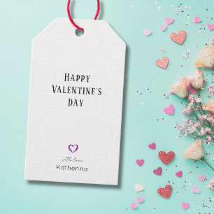 Classic Happy Valentine's Day Purple Little Heart Gift Tags