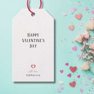 Classic Happy Valentine's Day Red Little Heart Gift Tags