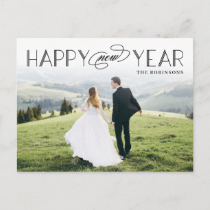 Classic Header Editable Colour New Year Postcard