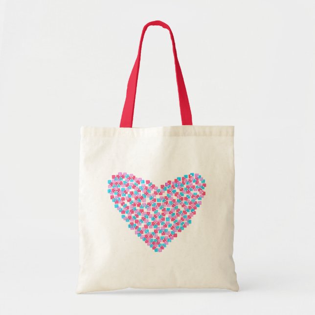 Classic Heart of Squares tote Bag (Front)