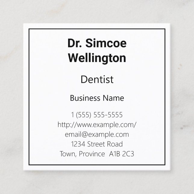 Classic, Heathcare Professional Business Card (Front)