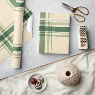 Classic Heritage Green Plaid Christmas Gift Wrapping Paper