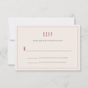 Classic Hexagon RSVP Card - Maroon