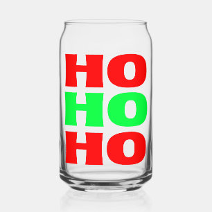 Classic Ho Ho Ho Festive Christmas Can Glass