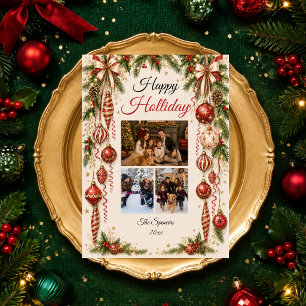 Classic Holiday Family Photo Collage Card