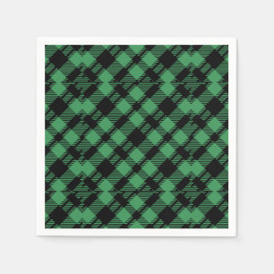 Classic Holiday Green Chequered Pattern  Napkin