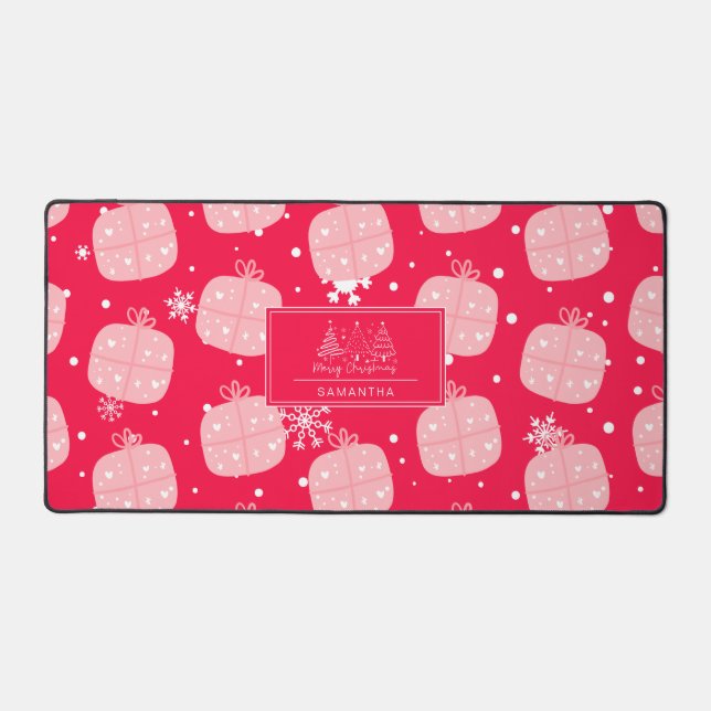 Classic Holiday Pattern-Christmas Present (1) Desk Mat (Front)