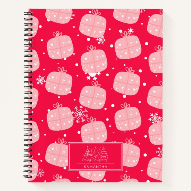 Classic Holiday Pattern-Christmas Present Notebook (Front)