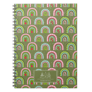 Classic Holiday Pattern- Colourful Rainbow Notebook