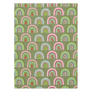 Classic Holiday Pattern- Colourful Rainbow Tablecloth