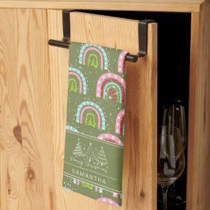 Classic Holiday Pattern- Colourful Rainbow Tea Towel