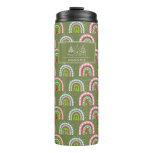 Classic Holiday Pattern- Colourful Rainbow Thermal Tumbler