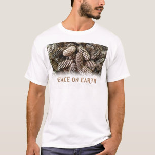 Classic Holiday Pine Cone Peace On Earth T-Shirt