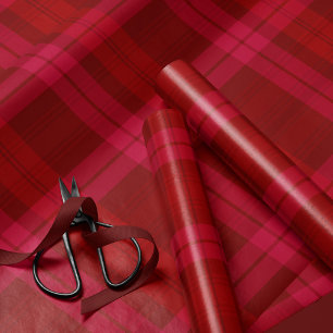 Classic holiday plaid bold red pink Christmas Wrapping Paper