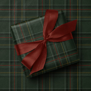 Classic holiday plaid hunter green Christmas Wrapping Paper