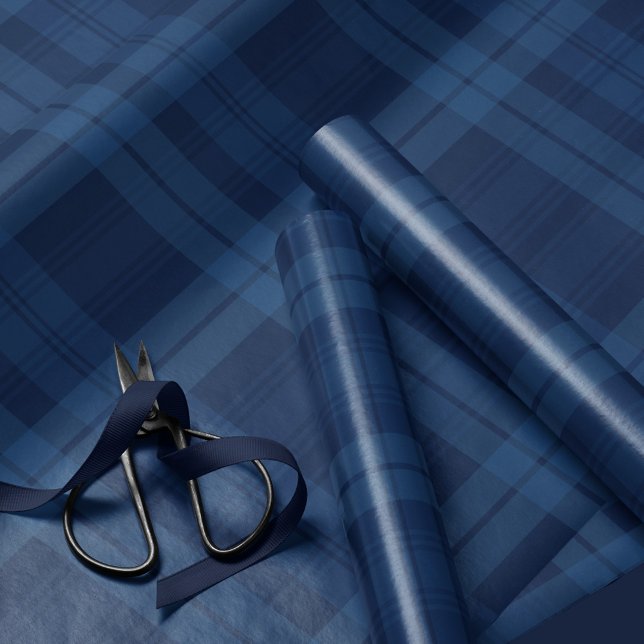 Classic holiday plaid navy blue Christmas Wrapping Paper (Creator Uploaded)