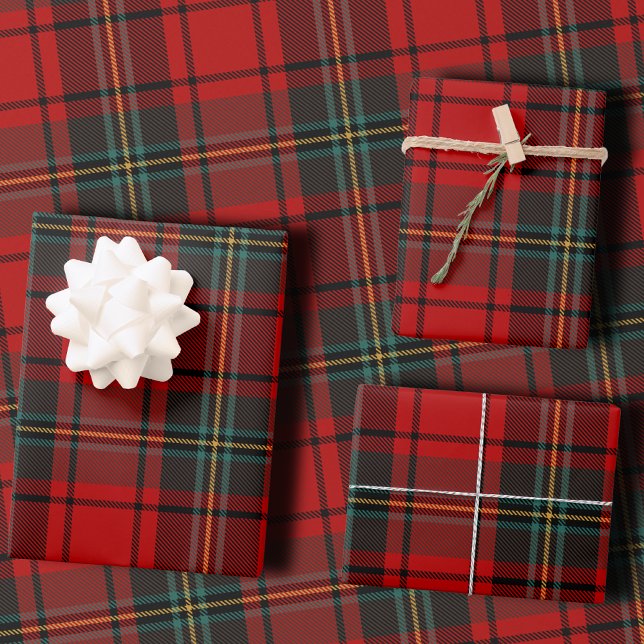 Classic Holiday Plaid Stylish Red Christmas Wrapping Paper Sheet (Creator Uploaded)