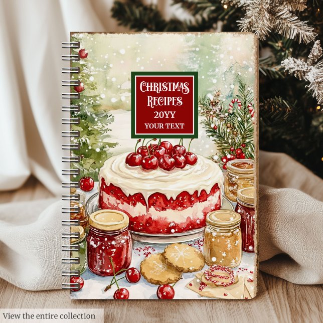 Classic holiday recipe notebook personalised gift (Classic holiday recipe notebook personalized gift)