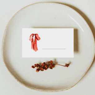 Classic Holiday Red Bow Fill in  Place Card
