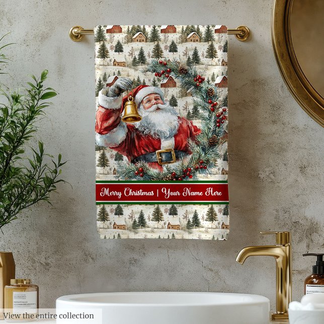 Classic Holiday Santa Claus Bath Towel Set (Classic Holiday Santa Claus Bath Towel Set)